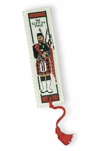 Scottish piper bookmark cross - piper,