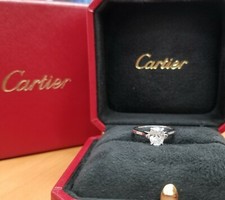 $14,500 Cartier Vintage Platinum Engagement Ring 0.90ct Oval Diamond GIA Cert