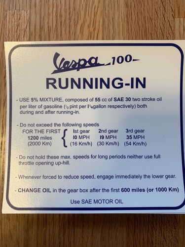 Vespa douglas 100 running - ,