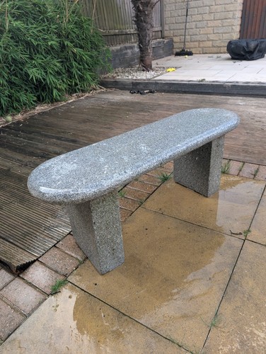 Polished granite garden bench - granite,