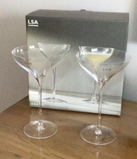 LSA International Savoy Glass Champagne Saucers, 250ml, Set of 2 - RRP £65.00