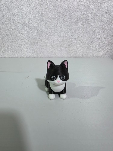 Articulated black white cat - articulated,