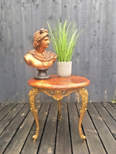 VINTAGE ORNATE ONYX ROCOCO STYLE COFFEE CONSOLE TABLE JARDINIERE PLANT STAND 60S