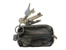 Black Grain Leather Key wallet