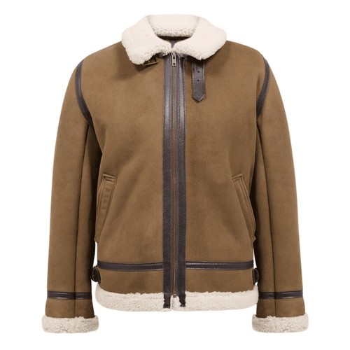 Men brown genuine sheepskin - brown,