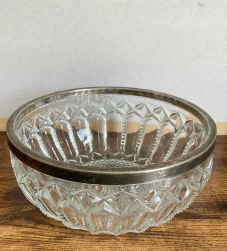 Vintage large cut glass bowl - large,