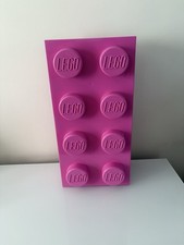 Genuine Large Lego 4×2 Brick 8 Stud Pink Storage Box Container Stackable