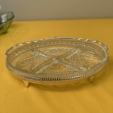 Vintage Silver Glass Divider x 4. Serving Platter.