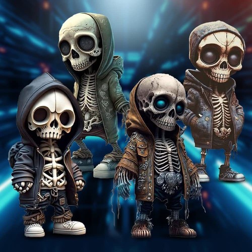 Resin skeleton figurines black - figurines,