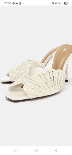 Zara faux pearl high heels - zara,