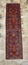 Antique  North West He Riz Hand Knotted unusual Geometric Design Runner Rug