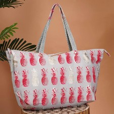 Pineapple Print Cotton Tote