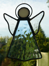 Stained Glass Angel - Handmade - Pale Blue - Suncatcher - NEW - 10.5cms (4ins)H