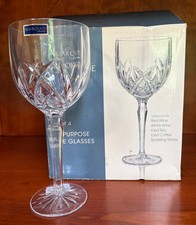 Marquis by Waterford Crystal Brookside Set Of 4 Quality Wine Glasses New in Box
