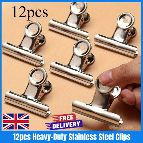 12pcs silver foldback bulldog - 12pcs,