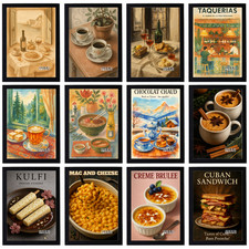 Vintage Food & Bars Poster -
