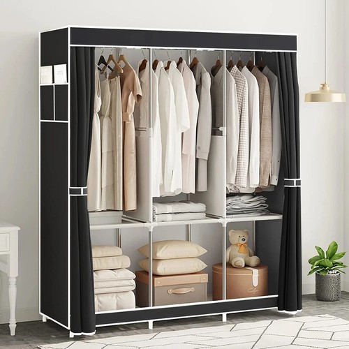 Large fabric canvas wardrobe - large,