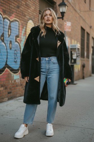 Vintage faux fur coat womens - vintage,