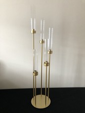 5 Arm Candelabra with Acrylic Lampshade Gold for Wedding Party Home Decoration