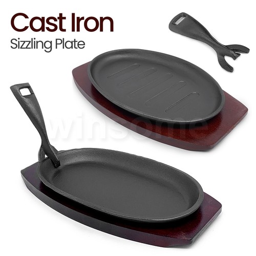 Cast iron sizzler hot - hot, serving