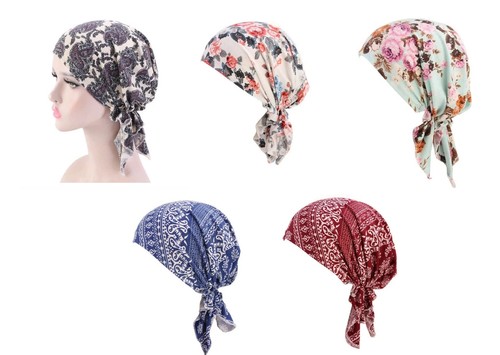 Chemo headwear beanie - chemo, pre-tied