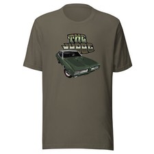 Classic car shirt featuring dark green 69 Pontiac GTO Judge - Unisex T-shirt