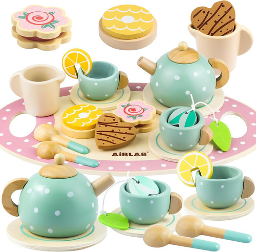 Wooden tea set - tea, set,