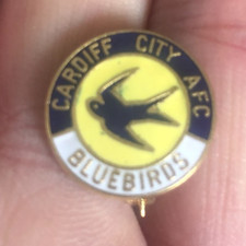 RARE OLD CARDIFF CITY A.F.C. SMALL ROUND CREST ENAMEL PIN BADGE