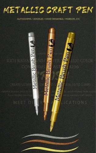 Metallic marker pens set of - -,
