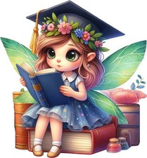 Watercolour Graduation Fairy Wall Art Bedroom Window Vinyl Sticker Decal 6 Sizes