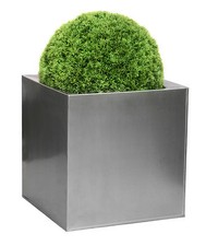 Silver Cube Metal Planter