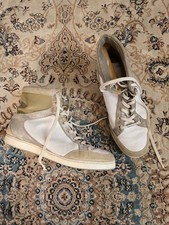 Jimmy Choo High Top Trainers White Silver/Grey Beige Gorgeous Leather 38 