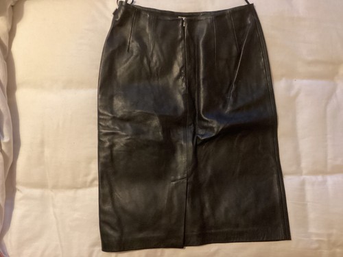 Black real leather mid - , length