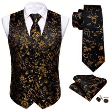 Mens Waistcoat Paisley Floral