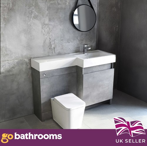 Modern grey toilet and sink - and,