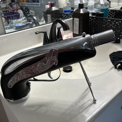 Black silver pistol style - silver, pistol-style