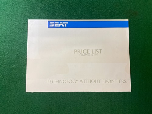 Seat price list 1985 - seat,