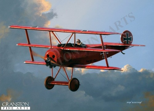 Red baron aviation art - red,