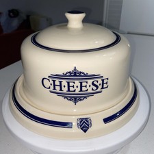 The 1869 Victorian Pottery Cheese Dome- Cream And Green With Plate And Lid NEW