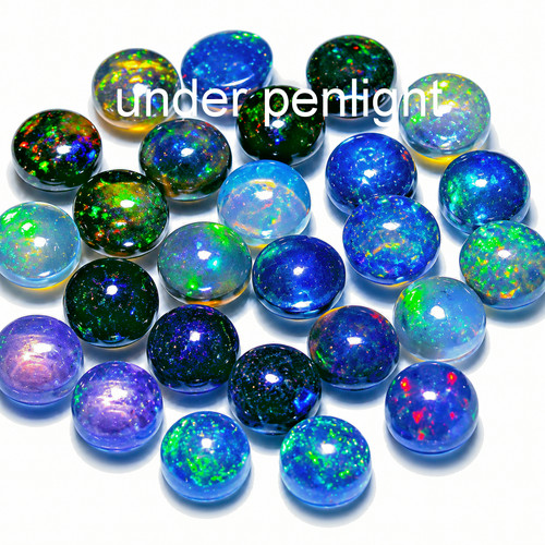 3pcs round cab - round, opal