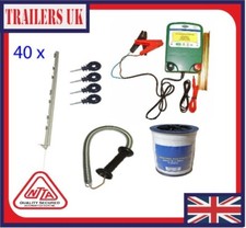 Gwaza Electric Fence Livestock Starter Kit Battery Fencer 40 Inch Posts