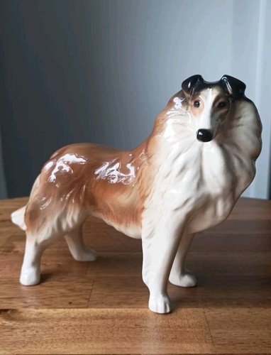 Vintage porcelain collie dog - vintage,
