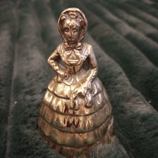Vintage Brass Crinoline Lady Bell   In Good Condition