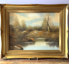 Vintage Oil Painting Pheasants