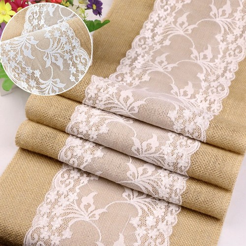 Burlap and lace table for - burlap,