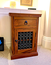 Sheesham Rosewood Jali style bedside table / lamp, cupboard solid Indian