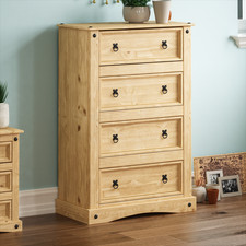 Corona 1 3 4 5 Drawer Chest Rustic Mexican Solid Waxed Pine Bedroom Furniture