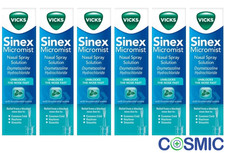 6 X Vicks Sinex Micromist Nasal Pump Spray 15ml