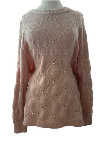 Pink faux pearl - faux, embellished