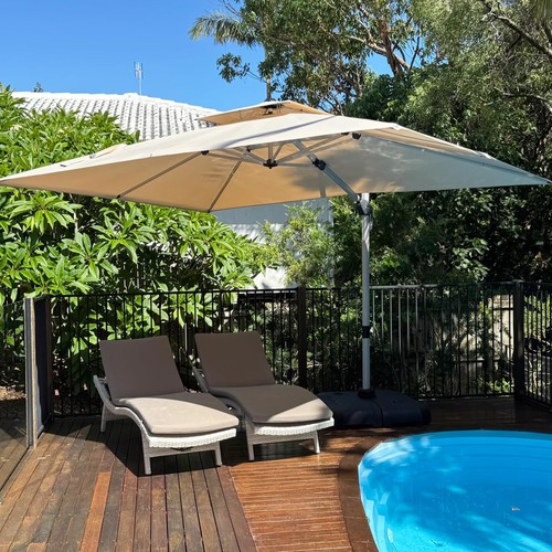 Purple leaf cantilever parasol - purple,